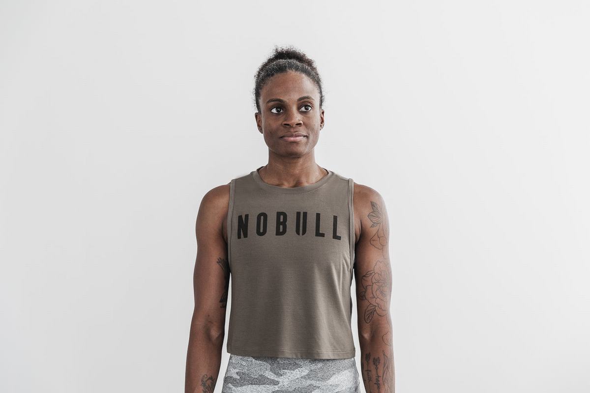 Nobull Muscle Women's Tank Tops Brown | Australia (BG8762)